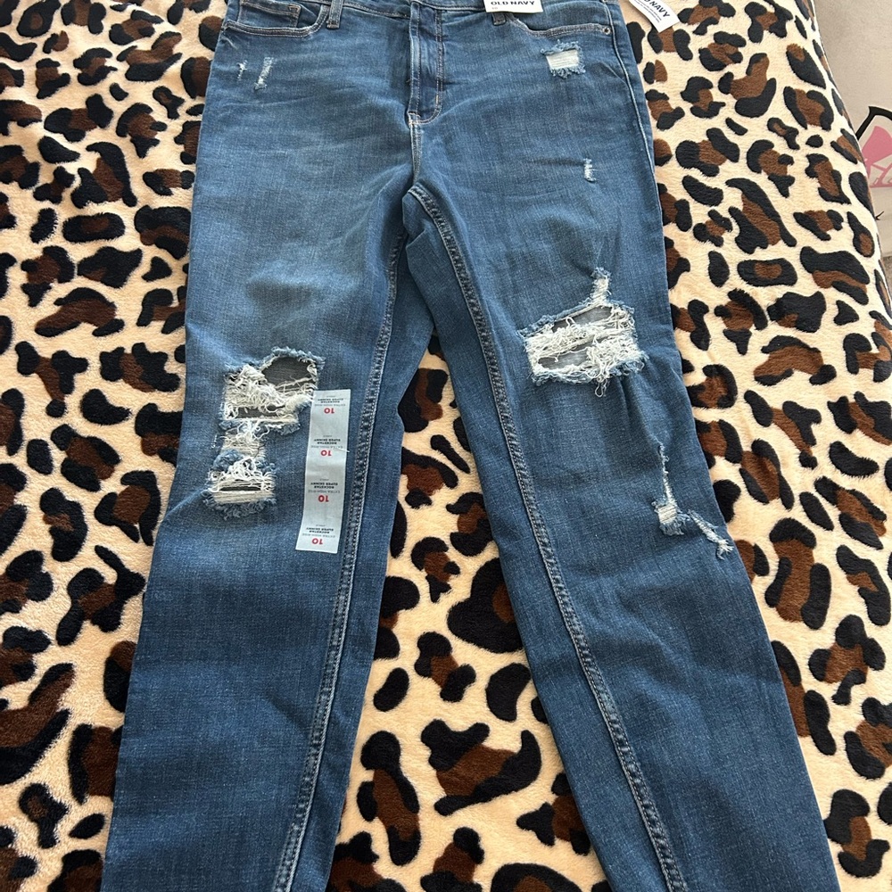 Old Navy Women's Distressed Skinny Jeans - Blue